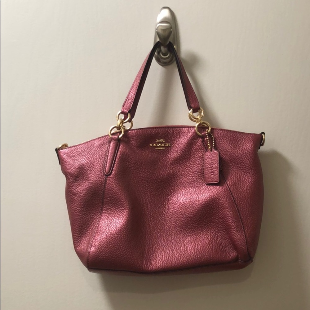 Pink leather Coach purse